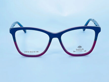 LOTUS FEMENINA - MARCO EN ACETATIO BICOLOR AZUL Y FUCSIA